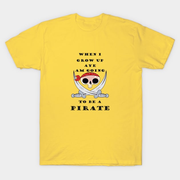 Funny pirate skull design T-Shirt by colouredwolfe11